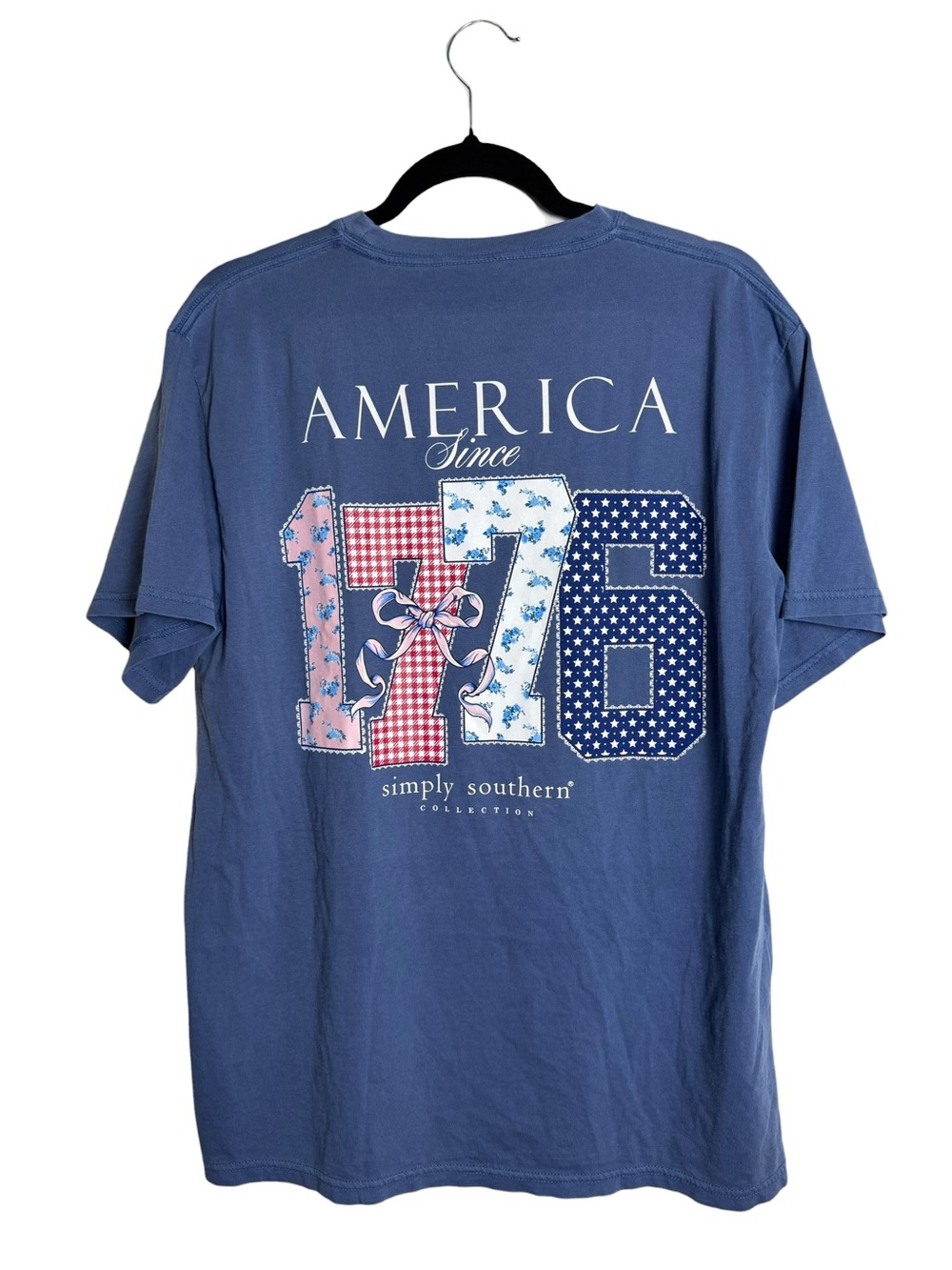 Simply Southern Blue Patriotic "1776" Graphic Short Sleeve Tee